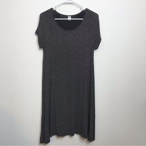 Old Navy Womens Black/White Short Sleeve Stretchy A-Line Dress Size Small